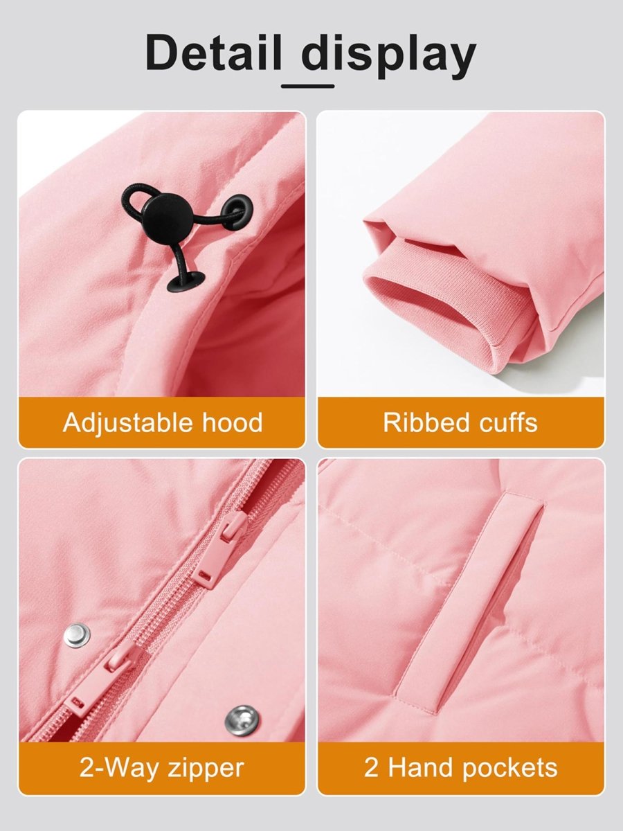 TACVASEN Sakura Pink Women's Essential Mid-Length Down Jacket for Winter