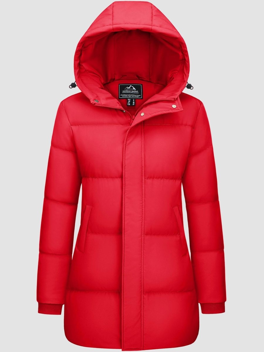 TACVASEN Tomato Women's Essential Mid-Length Down Jacket for Winter