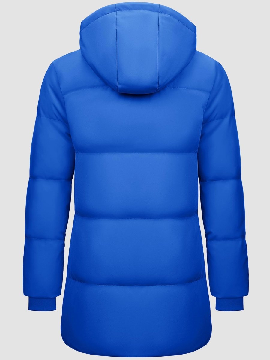 TACVASEN Bright Blue Women's Essential Mid-Length Down Jacket for Winter