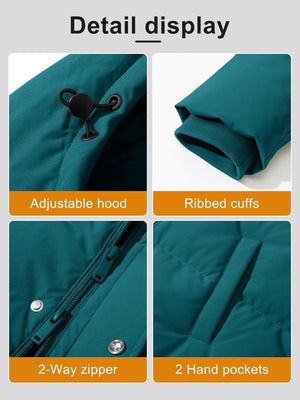 TACVASEN Emerald Green Women's Essential Mid-Length Down Jacket for Winter
