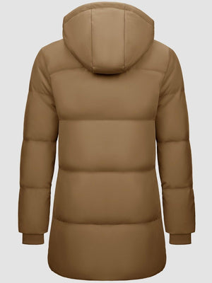TACVASEN Brown Women's Essential Mid-Length Down Jacket for Winter