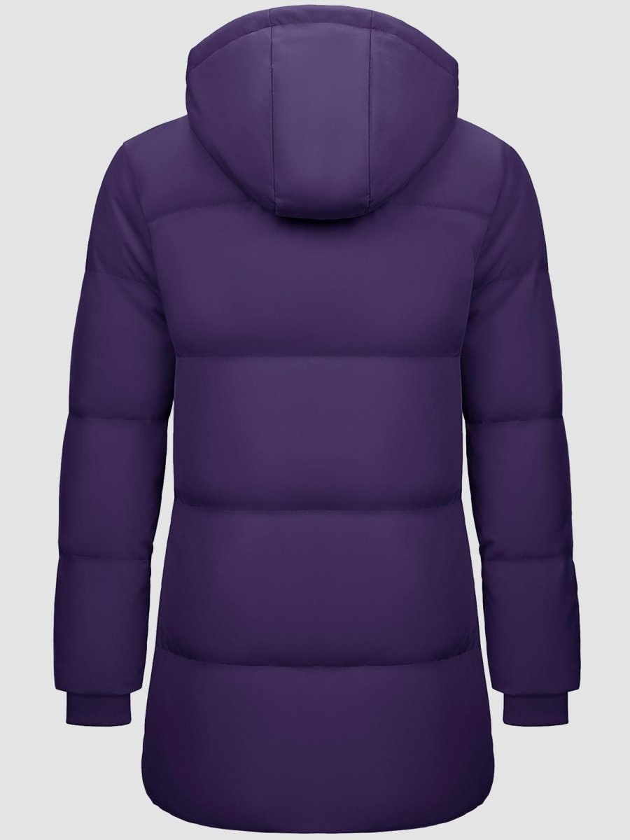 TACVASEN Deep Purple Women's Essential Mid-Length Down Jacket for Winter