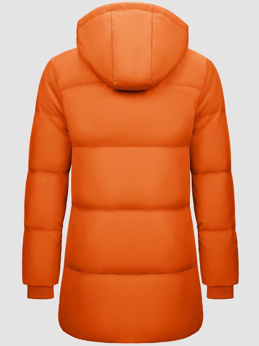 TACVASEN Orange Women's Essential Mid-Length Down Jacket for Winter