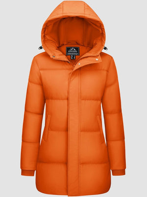 TACVASEN Orange Women's Essential Mid-Length Down Jacket for Winter