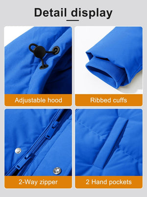 TACVASEN Bright Blue Women's Essential Mid-Length Down Jacket for Winter