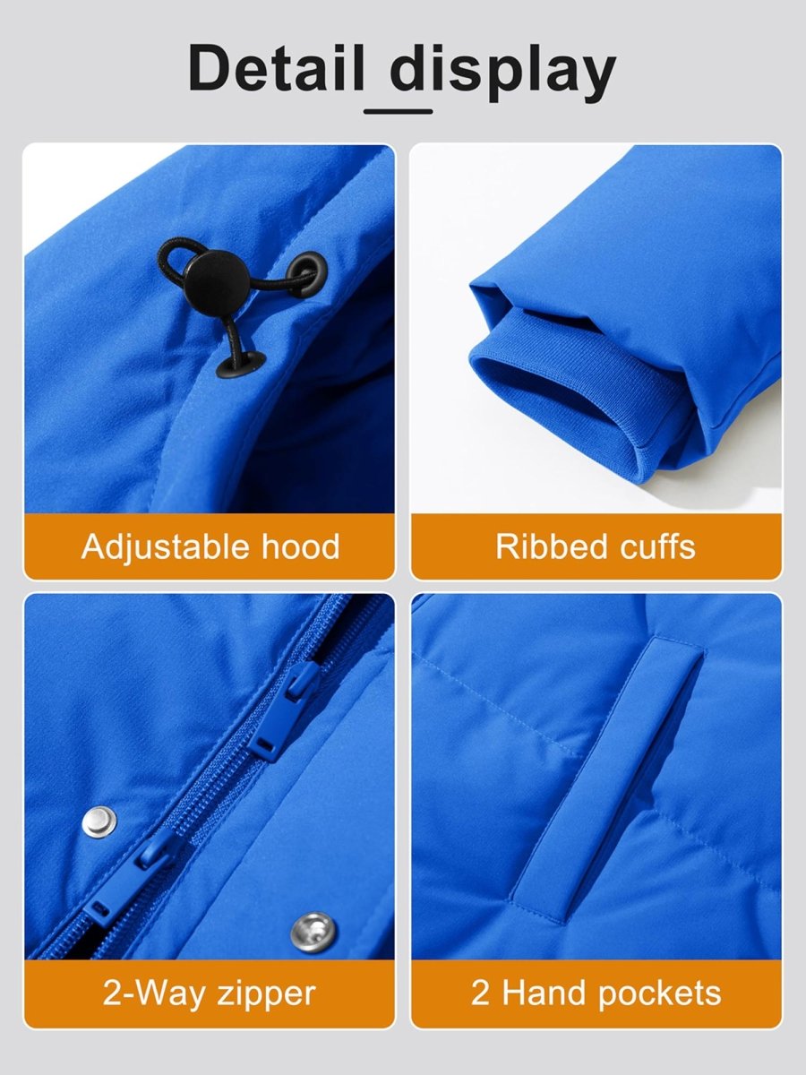 TACVASEN Bright Blue Women's Essential Mid-Length Down Jacket for Winter