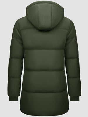 TACVASEN Army Green Women's Essential Mid-Length Down Jacket for Winter