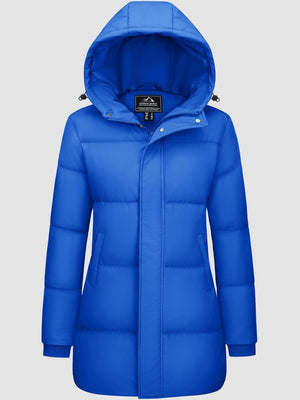 TACVASEN Bright Blue Women's Essential Mid-Length Down Jacket for Winter