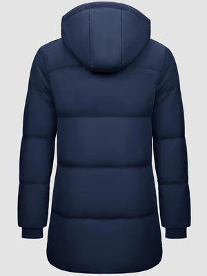 TACVASEN Navy Women's Essential Mid-Length Down Jacket for Winter