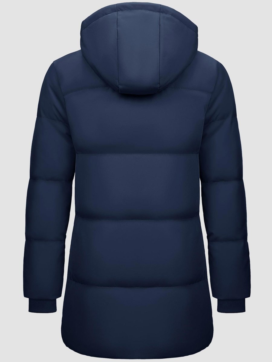 TACVASEN Navy Women's Essential Mid-Length Down Jacket for Winter