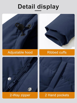 TACVASEN Navy Women's Essential Mid-Length Down Jacket for Winter