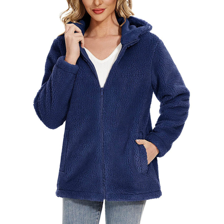 Women's Fuzzy Sherpa Fleece Fluffy Jackets - Women's Jackets