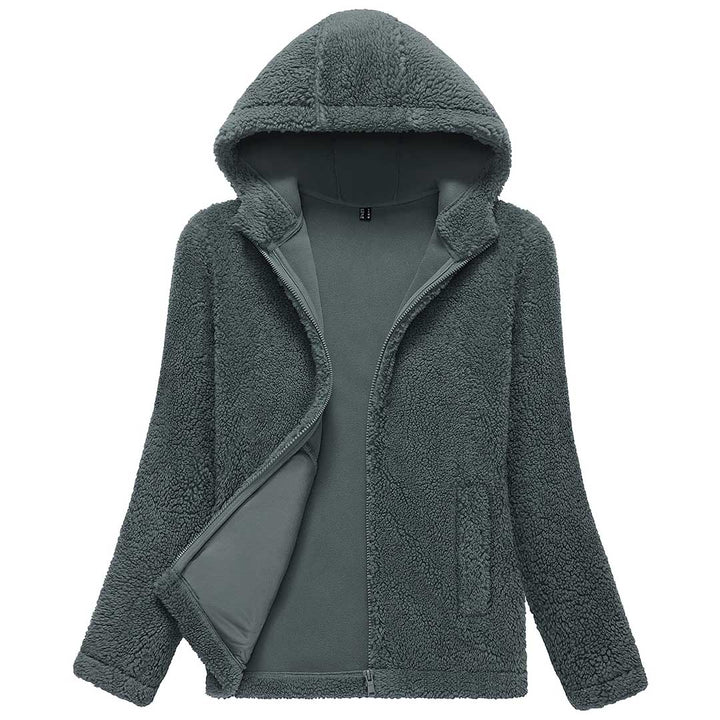 Women's Fuzzy Sherpa Fleece Fluffy Jackets - Women's Jackets