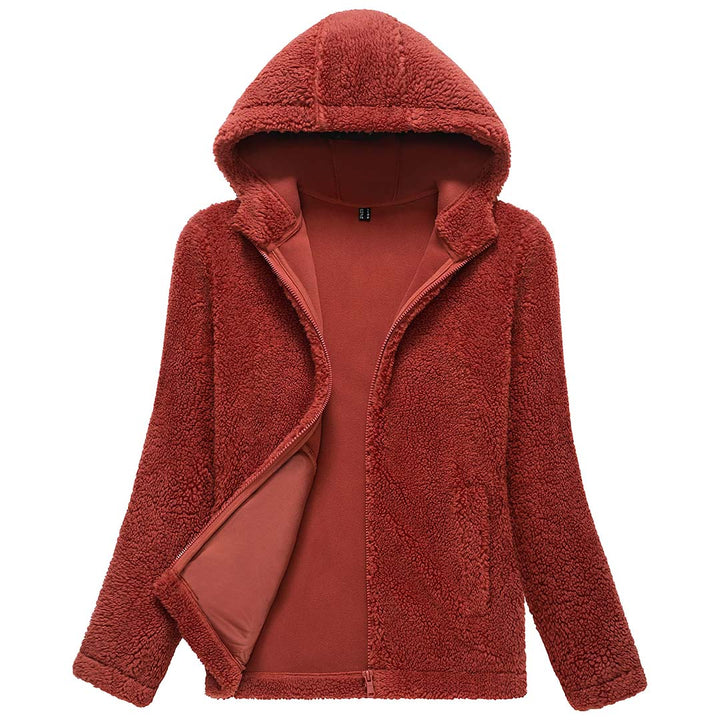 Women's Fuzzy Sherpa Fleece Fluffy Jackets - Women's Jackets