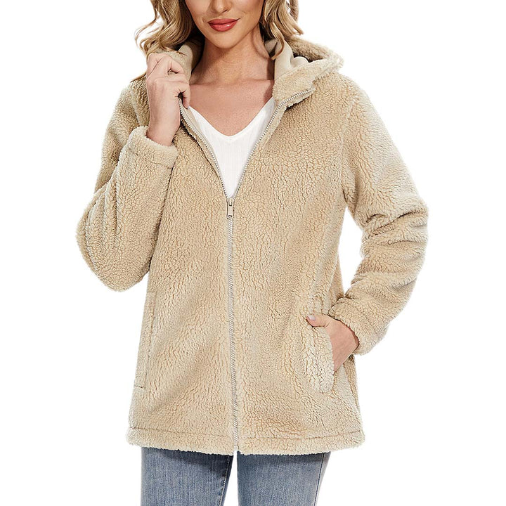 Women's Fuzzy Sherpa Fleece Fluffy Jackets - Women's Jackets