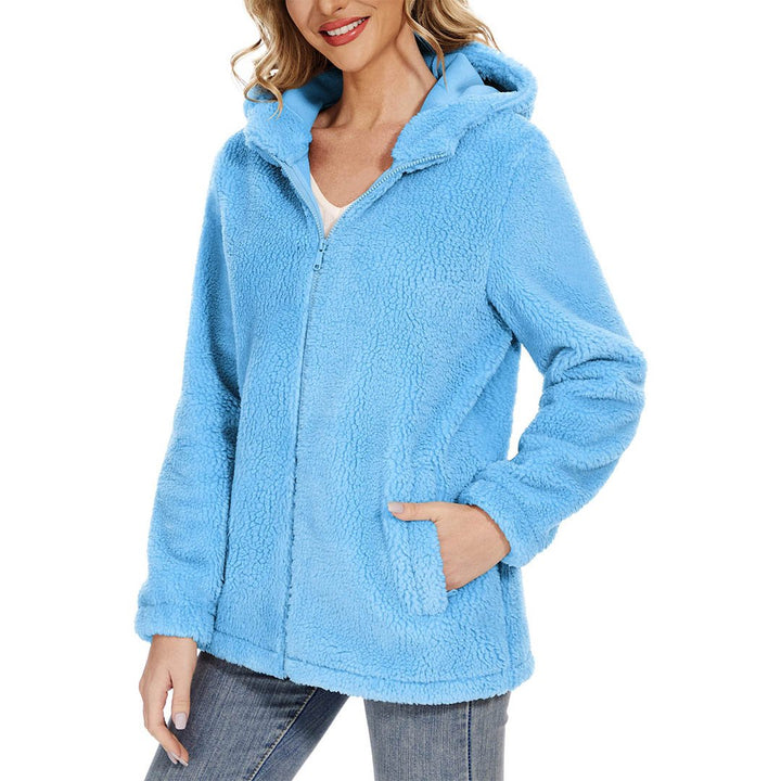 Women's Fuzzy Sherpa Fleece Fluffy Jackets - Women's Jackets
