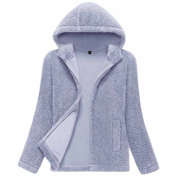 Women's Fuzzy Sherpa Fleece Fluffy Jackets - Women's Jackets