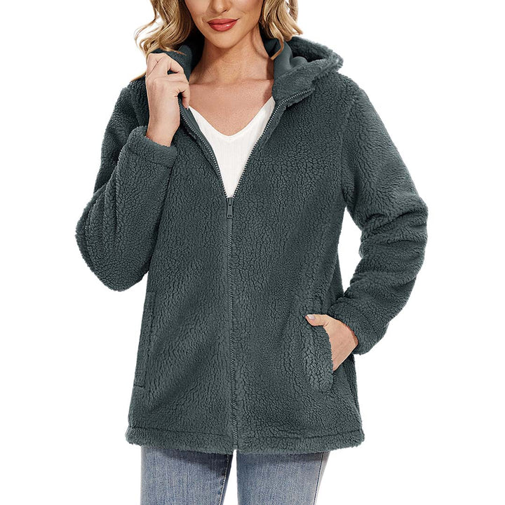Women's Fuzzy Sherpa Fleece Fluffy Jackets - Women's Jackets