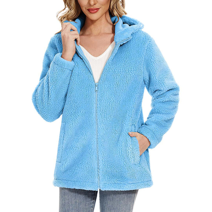 Women's Fuzzy Sherpa Fleece Fluffy Jackets - Women's Jackets