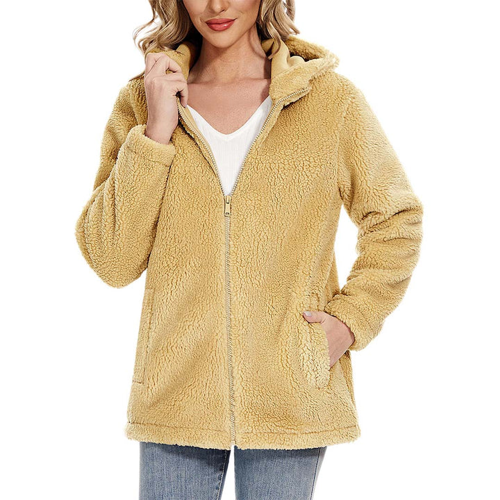 Women's Fuzzy Sherpa Fleece Fluffy Jackets - Women's Jackets