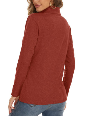 TACVASEN Dark Orange Women's Golf Pullover 1/4 Zip Fleece Sweatshirt