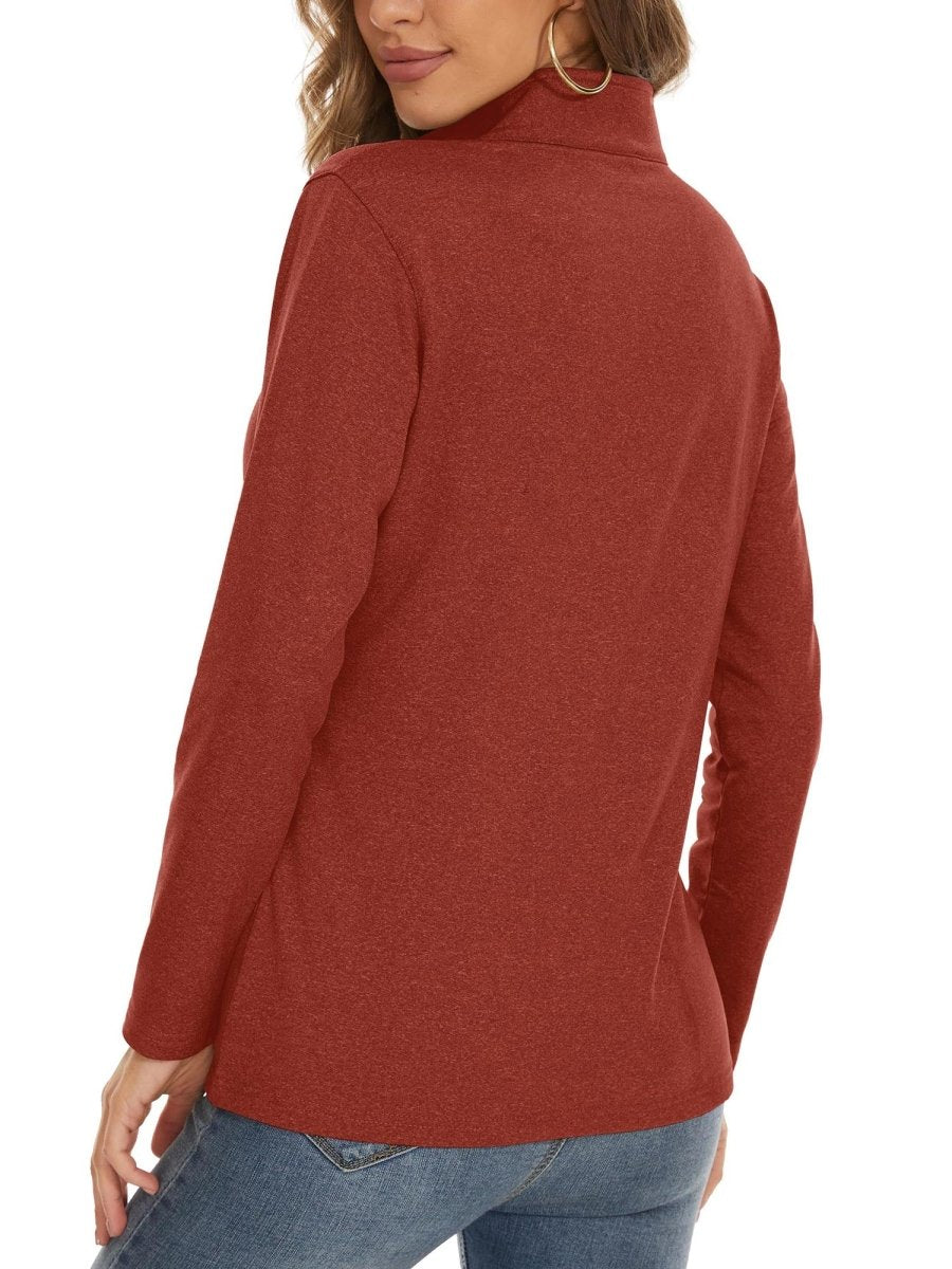 TACVASEN Dark Orange Women's Golf Pullover 1/4 Zip Fleece Sweatshirt