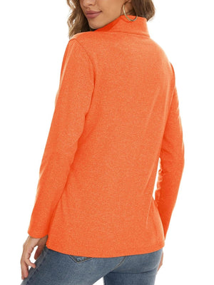 TACVASEN Orange Women's Golf Pullover 1/4 Zip Fleece Sweatshirt