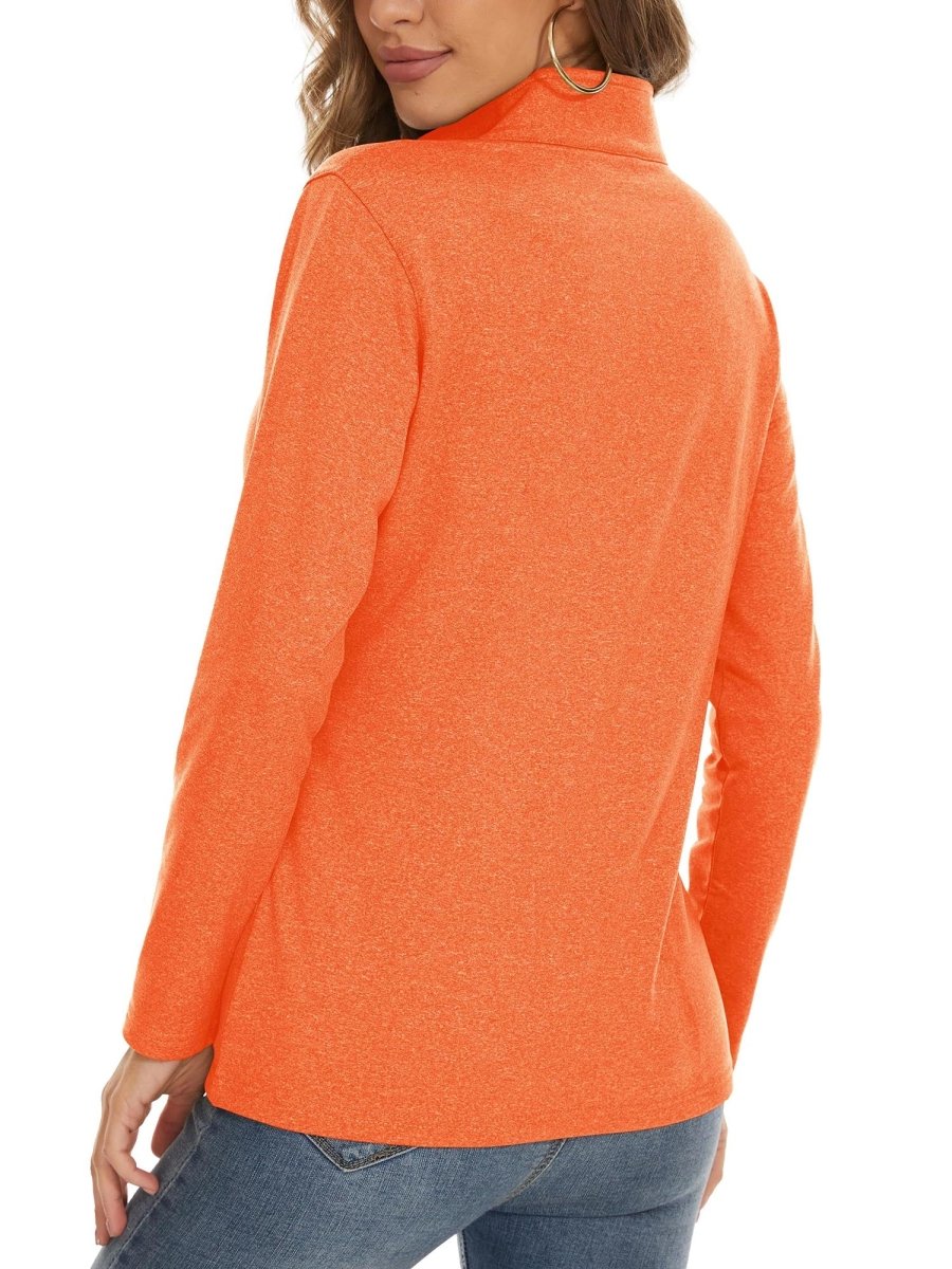 TACVASEN Orange Women's Golf Pullover 1/4 Zip Fleece Sweatshirt