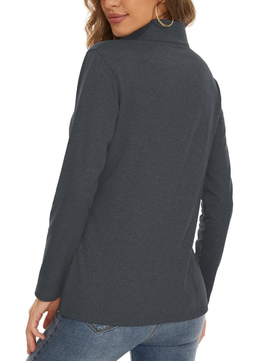 TACVASEN Black Women's Golf Pullover 1/4 Zip Fleece Sweatshirt