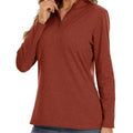 TACVASEN Dark Orange Women's Golf Pullover 1/4 Zip Fleece Sweatshirt