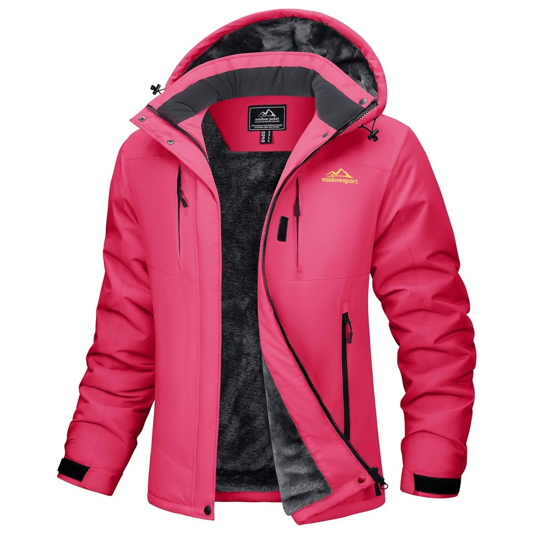 TACVASEN Rose Red Women's Insulated Ski Jacket Winter Snow Coat