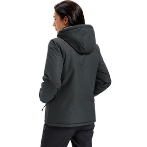 TACVASEN Carbon Grey Women's Insulated Ski Jacket Winter Snow Coat
