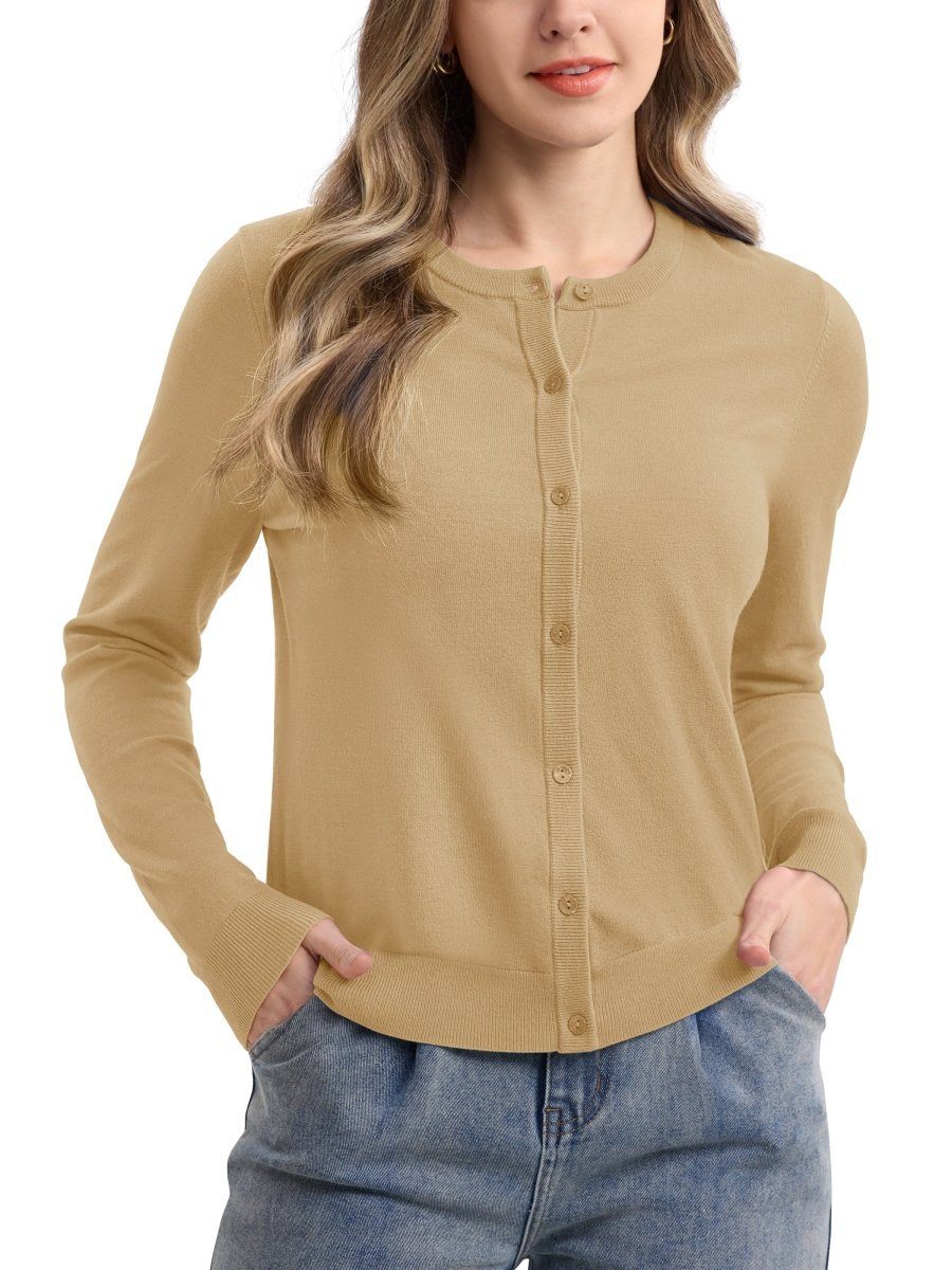 TACVASEN Apricot Yellow Women's Lightweight Cardigan Sweaters