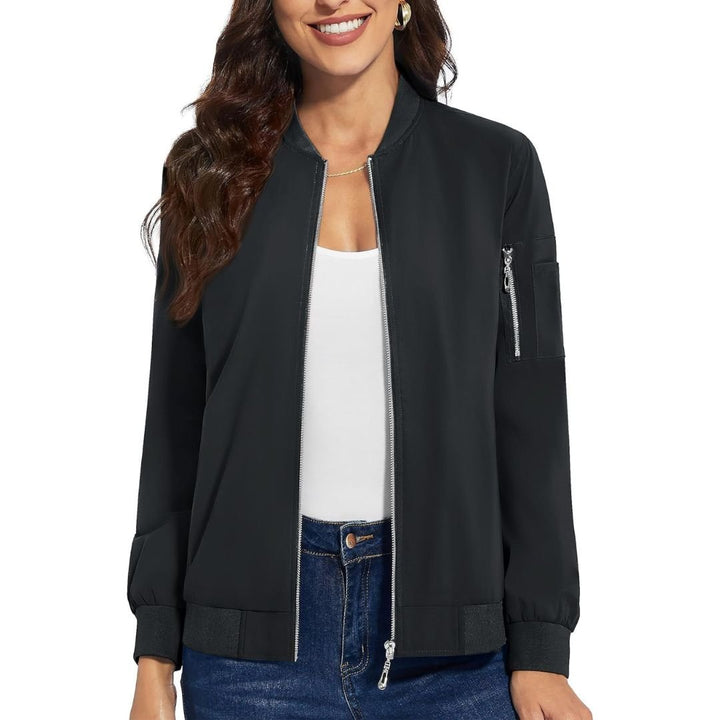 Women's Lightweight Casual Windbreaker Bomber Jackets - Women's Jackets