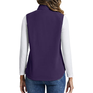TACVASEN Deep Purple Women's Lightweight Full Zip Outerwear Warm Fleece Vest
