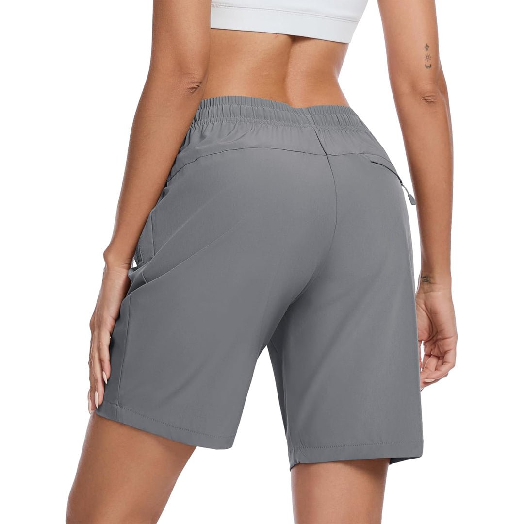 TACVASEN Light Grey Women's Lightweight Hiking Shorts Quick Dry with Pockets