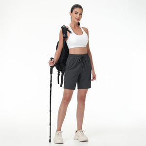 TACVASEN Dark Grey Women's Lightweight Hiking Shorts Quick Dry with Pockets