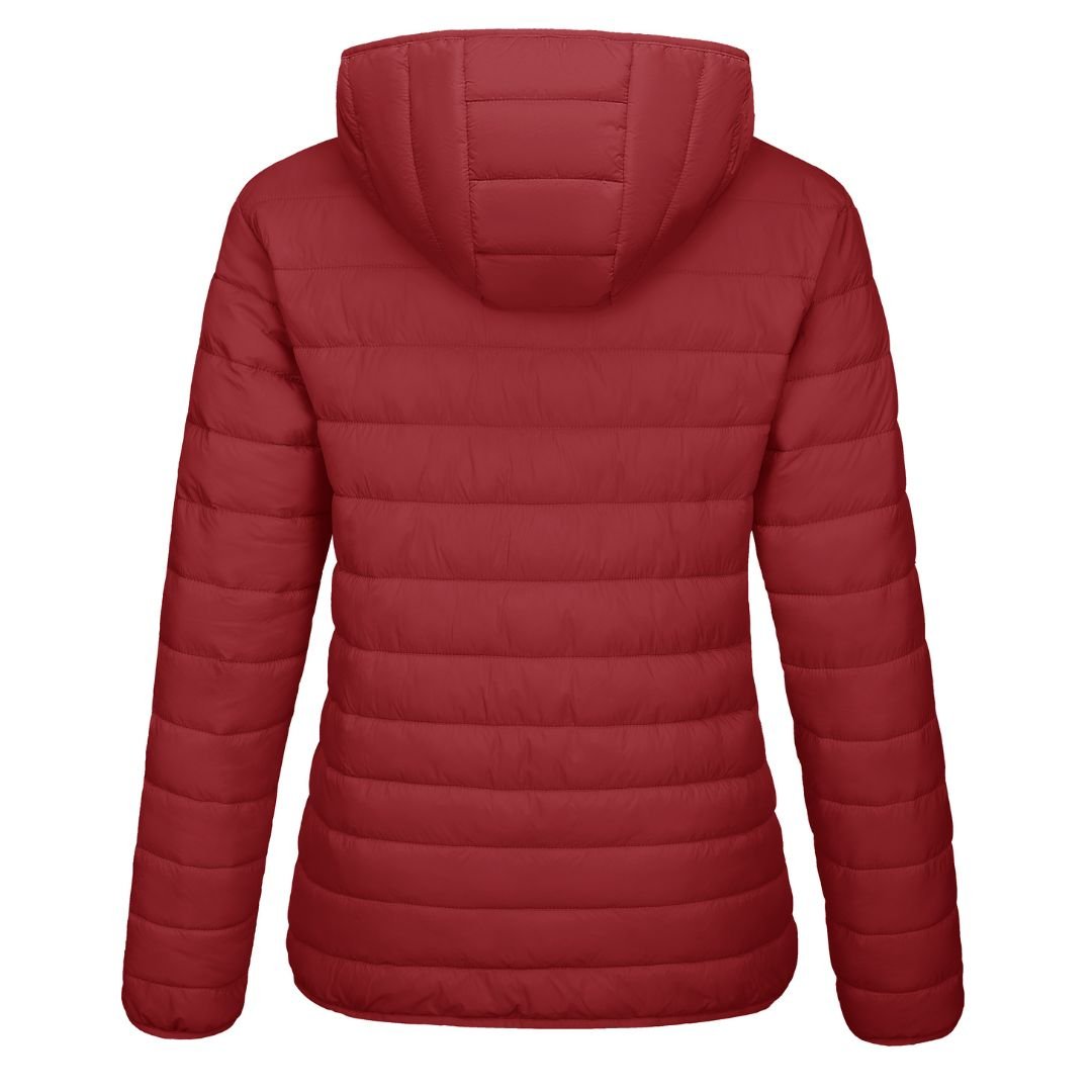 TACVASEN Dark Orange Women's Puffer Jacket Full - zip Water - Resistant Winter Hooded Coat
