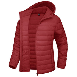 TACVASEN Dark Orange Women's Puffer Jacket Full - zip Water - Resistant Winter Hooded Coat