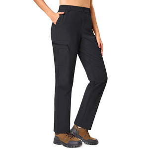 TACVASEN Black Women's Lightweight Waterproof Hiking Cargo Pants