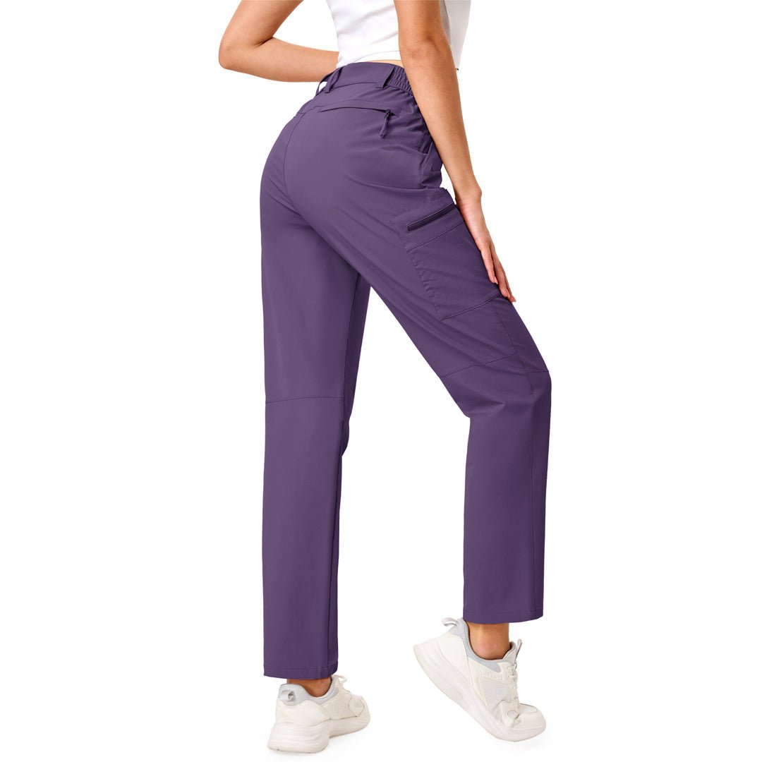 TACVASEN Dark Purple Women's Lightweight Waterproof Hiking Cargo Pants