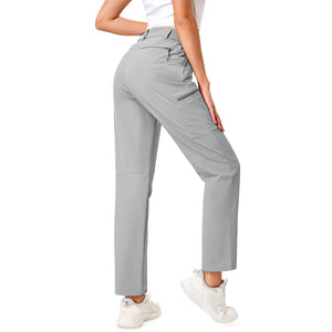 TACVASEN Light Gray Women's Lightweight Waterproof Hiking Cargo Pants