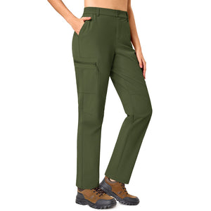 TACVASEN Army Green Women's Lightweight Waterproof Hiking Cargo Pants