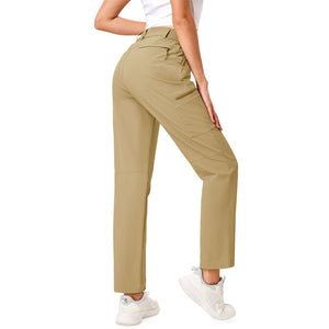 TACVASEN Khaki Women's Lightweight Waterproof Hiking Cargo Pants