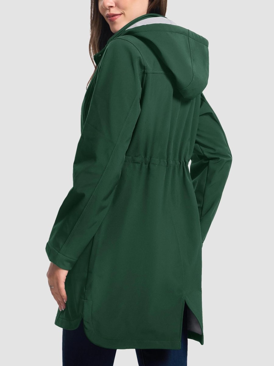 TACVASEN Dark Green Women's Long Fleece Lined Jackets Warm Winter Windbreaker