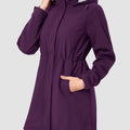 TACVASEN Purple Red Women's Long Fleece Lined Jackets Warm Winter Windbreaker