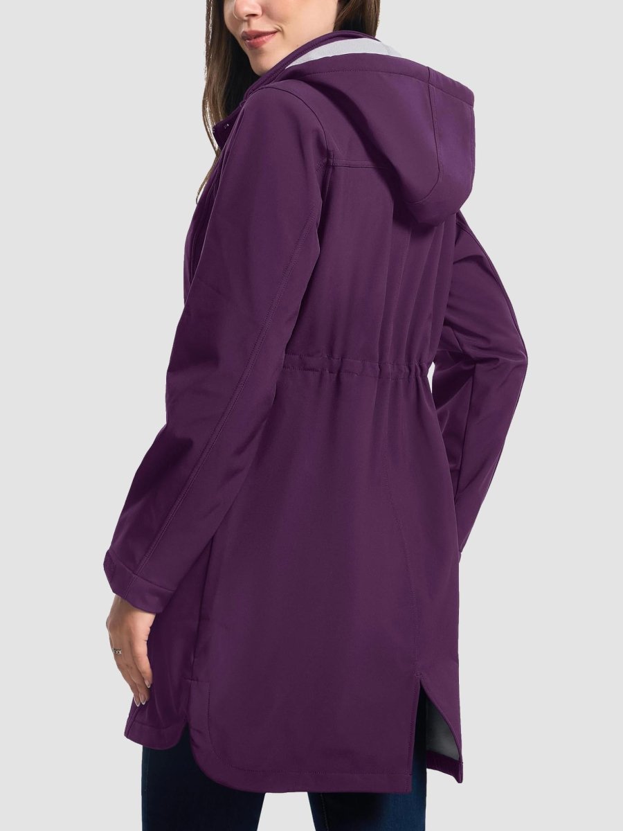 TACVASEN Purple Red Women's Long Fleece Lined Jackets Warm Winter Windbreaker