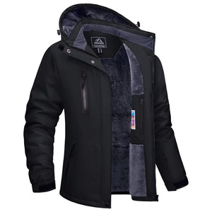 TACVASEN Black Women's Outdoor Waterproof Hooded Warm Winter Jacket