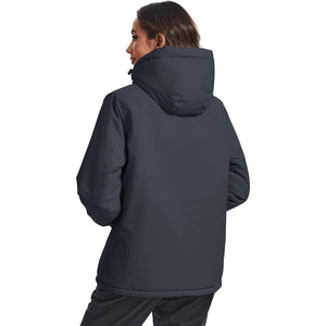 TACVASEN Carbon Grey Women's Outdoor Waterproof Hooded Warm Winter Jacket