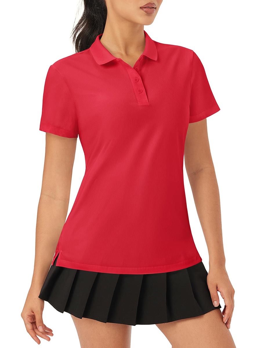 TACVASEN Tomato Women's Polo Sun Protection UV SPF Outdoor Short Sleeve